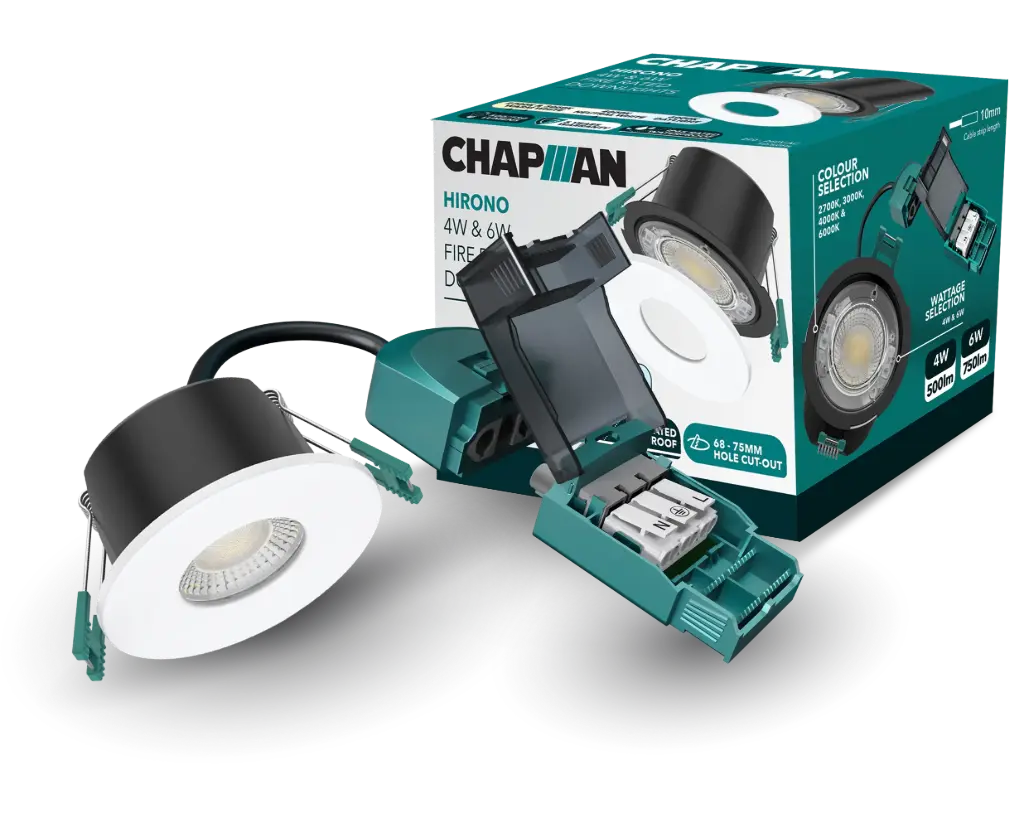 Hirono Pro 4W & 6W Fire Rated Downlight 4CCT (2700K, 3000K, 4000K, 6000K) IP65 White